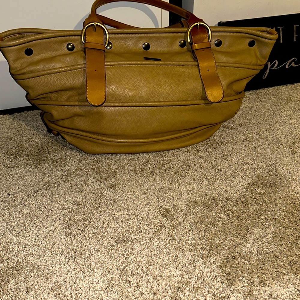 Extra large leather tote
